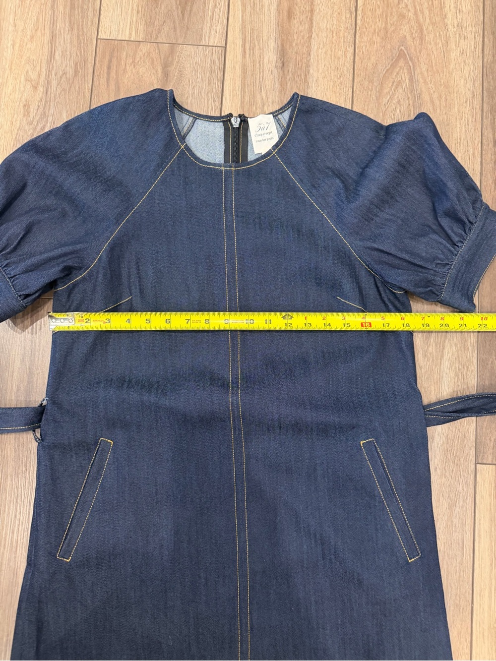 cinq a sept Navy Blue Denim Mini Dress with Belt - Picture 11 of 14